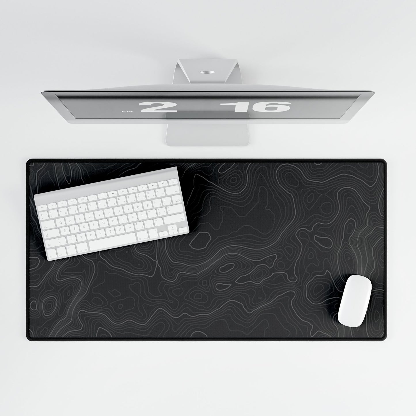 Black Topographic Desk Mat